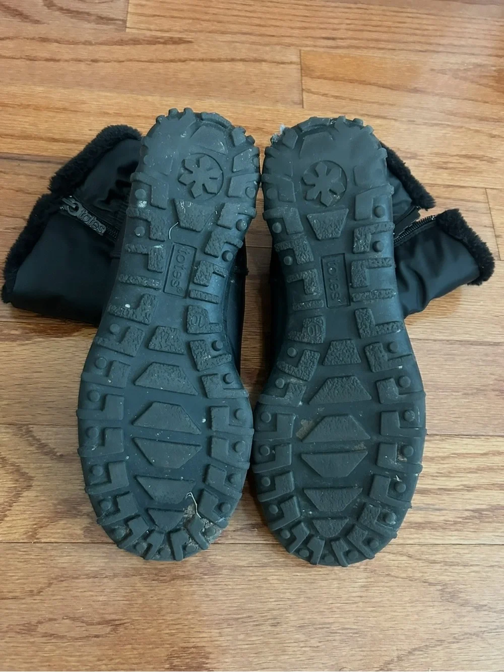 Totes Black Insulated Winter Snow Boots Faux Fur Zip Women's 41